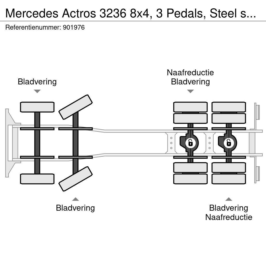 Mercedes-Benz Actros 3236 8x4, 3 Pedals, Steel suspension, Telli Wywrotki