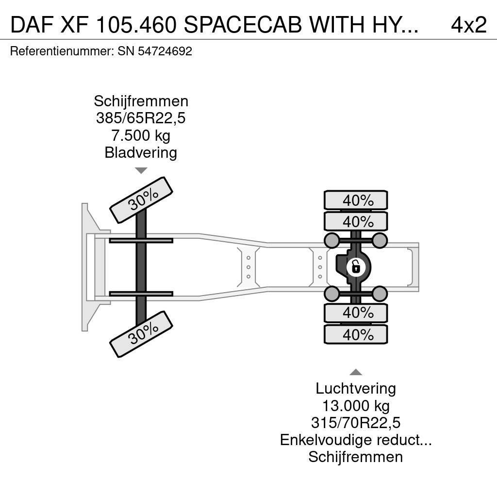 DAF XF 105.460 SPACECAB WITH HYDRAULIC KIT (ZF16 MANUA Ciągniki siodłowe
