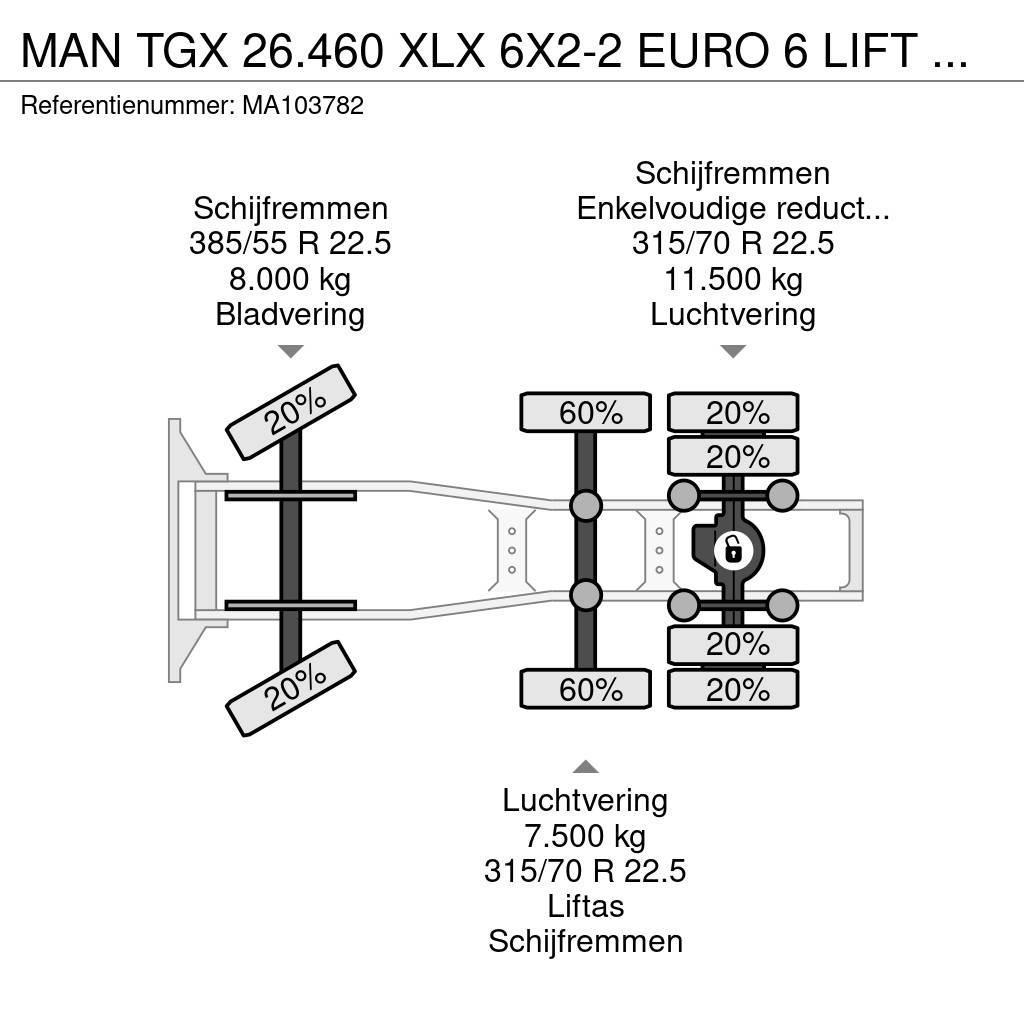 MAN TGX 26.460 XLX 6X2-2 EURO 6 LIFT AXLE Ciągniki siodłowe