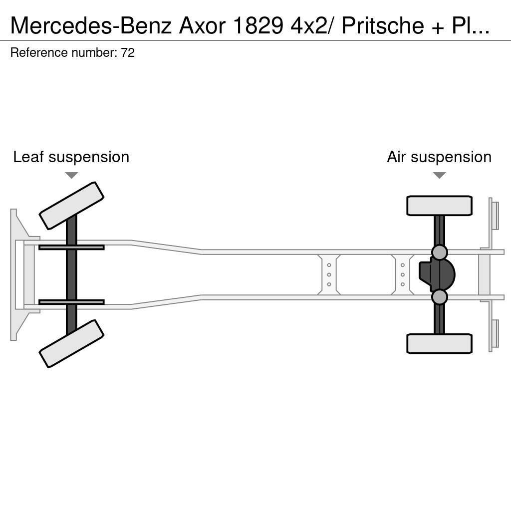 Mercedes-Benz Axor 1829 4x2/ Pritsche + Plane/Euro 4 Ciężarówki firanki