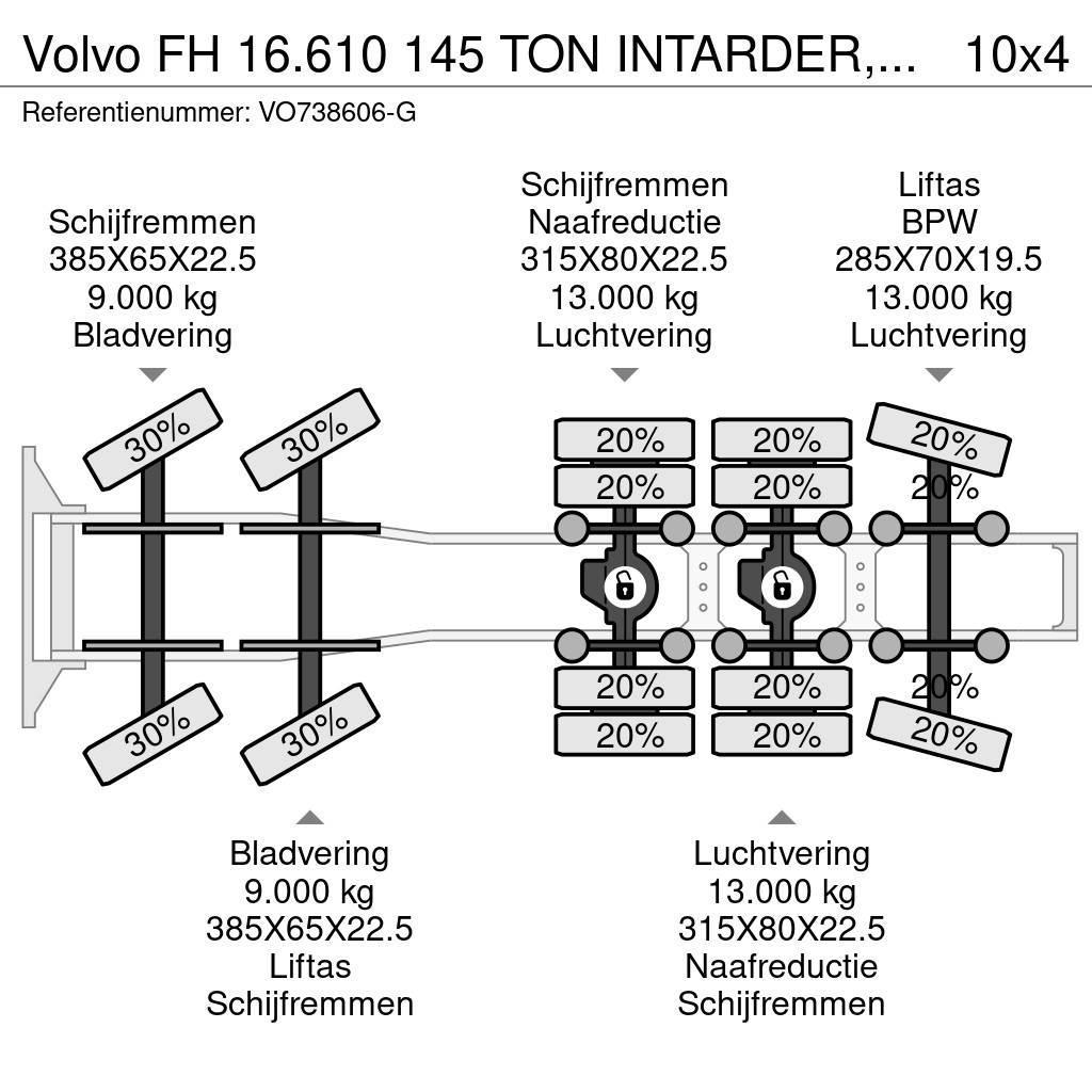 Volvo FH 16.610 145 TON INTARDER, HYDRAULIC, 10X4, EURO Ciągniki siodłowe