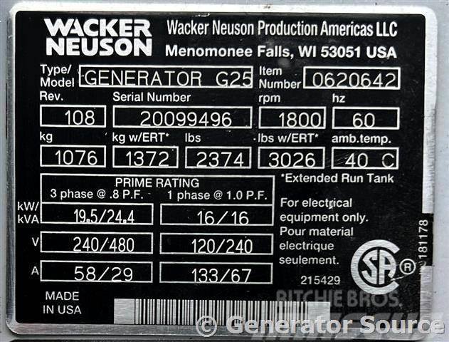 Wacker 20 kW - FOR RENT Agregaty prądotwórcze Diesla