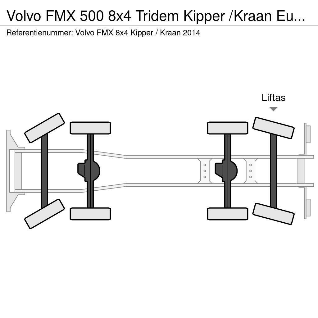 Volvo FMX 500 8x4 Tridem Kipper /Kraan Euro 6 Wywrotki