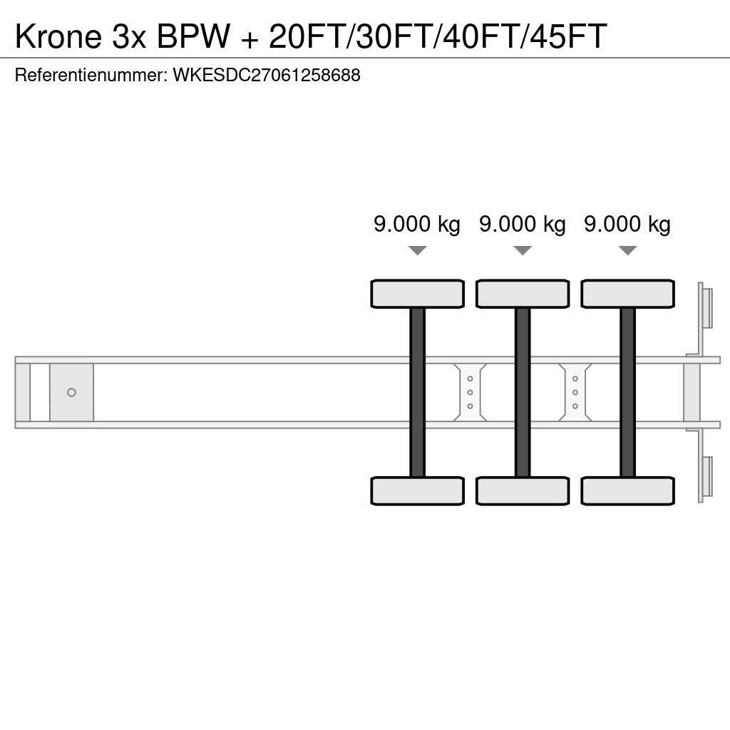 Krone 3x BPW + 20FT/30FT/40FT/45FT Containerframe semi-trailers