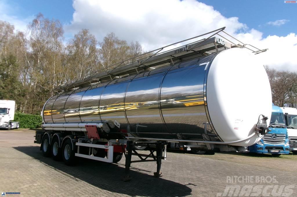 LAG Chemical tank inox 37.5 m3 / 1 comp + pump Tanker semi-trailers