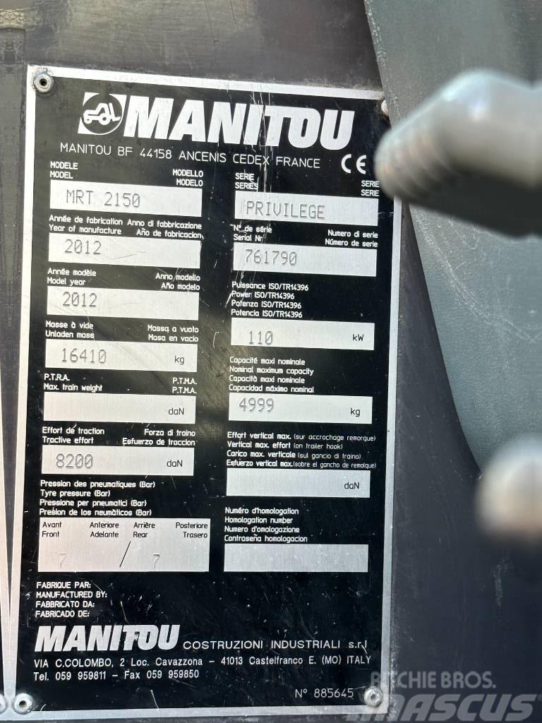 Manitou MRT 2150 Privilege Telescopic.hr Telescopic handlers