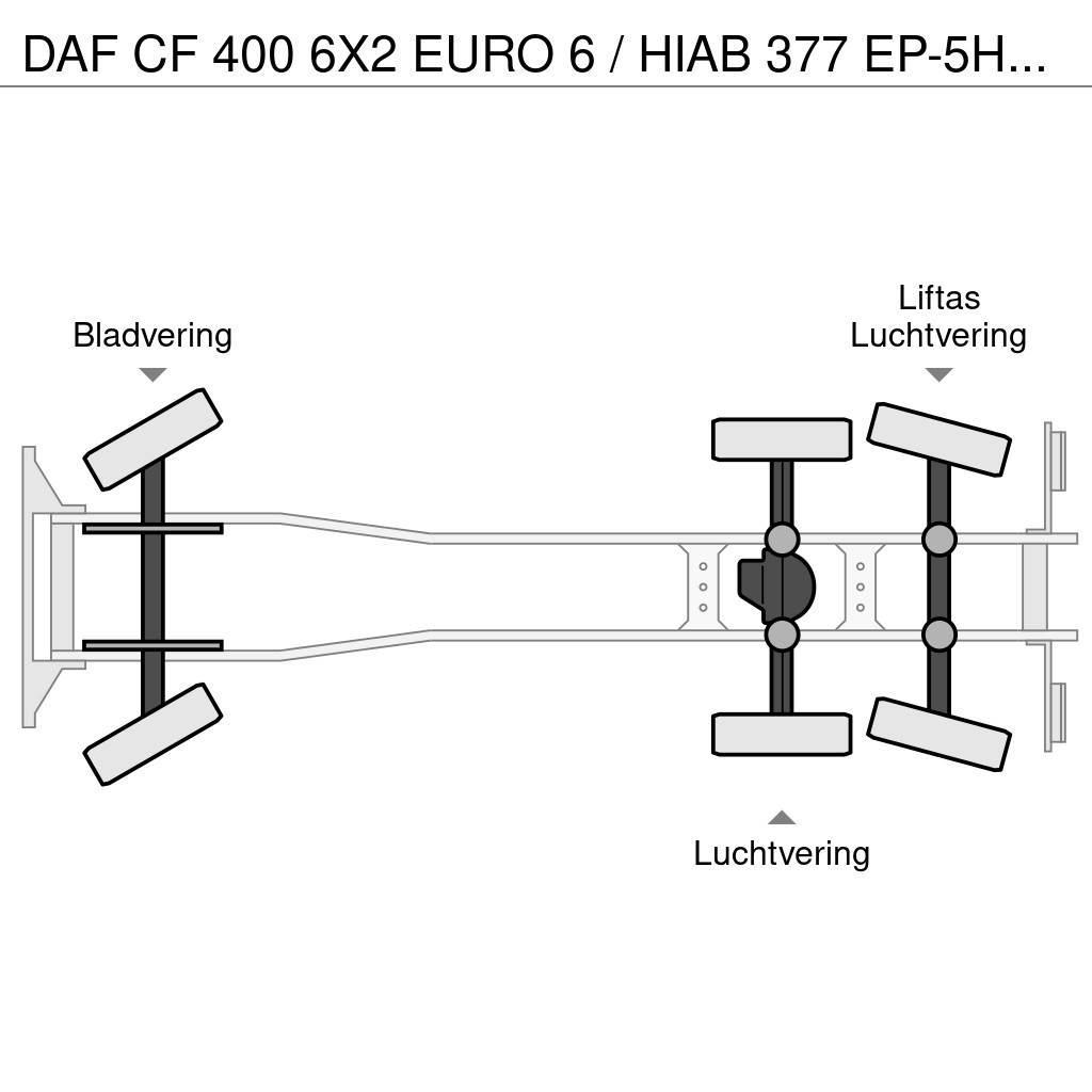 DAF CF 400 6X2 EURO 6 / HIAB 377 EP-5HIPRO / 37 T/M KR Flatbed / Dropside trucks