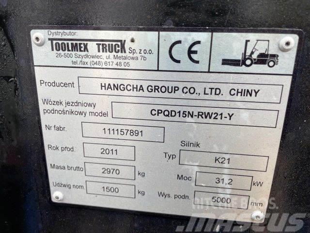 Hangcha 15N stapler,vin 891 LPG trucks