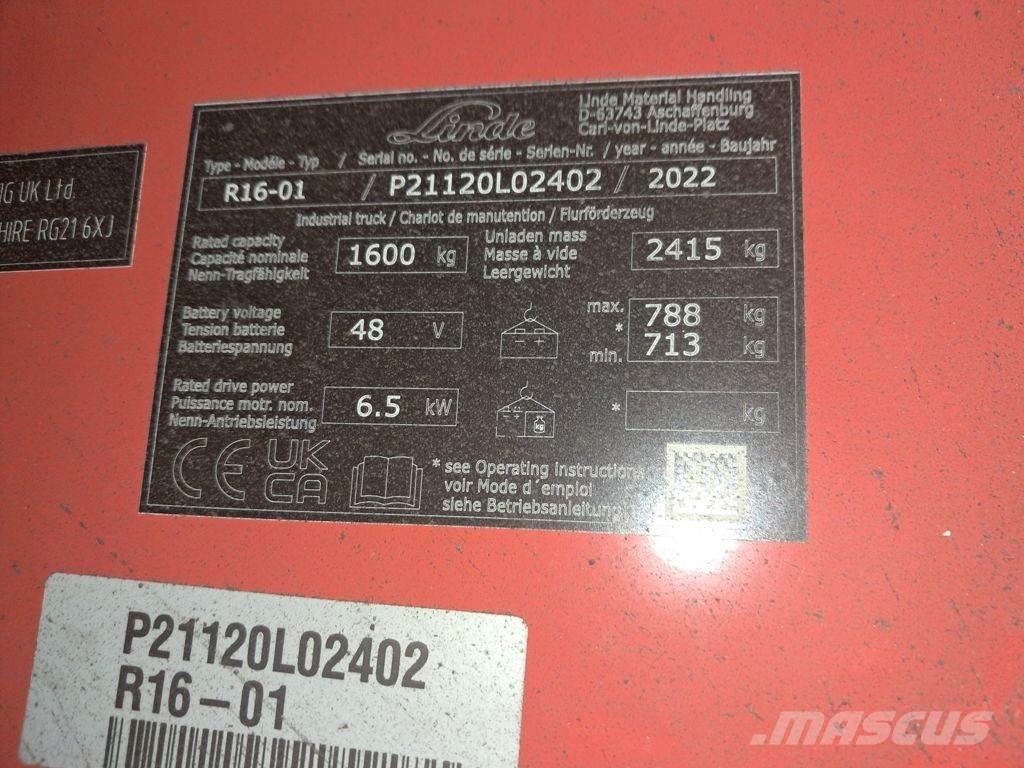 Linde R16-01 Wózki elektryczne