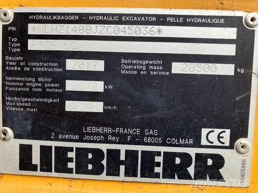 Liebherr R926 Koparki gąsienicowe