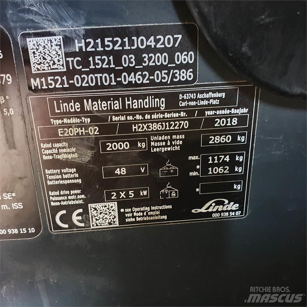 Linde E20PH Wózki elektryczne