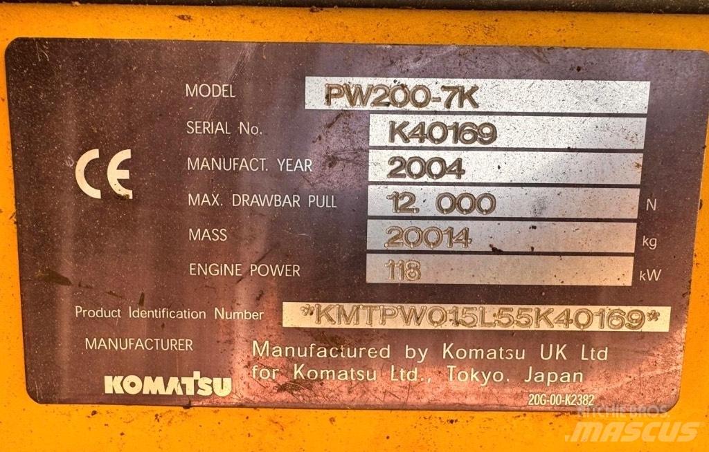 Komatsu PW 200-7K Koparki kołowe