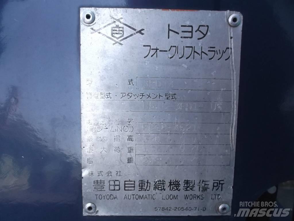 Toyota 3 FD 14 Wózki Diesla