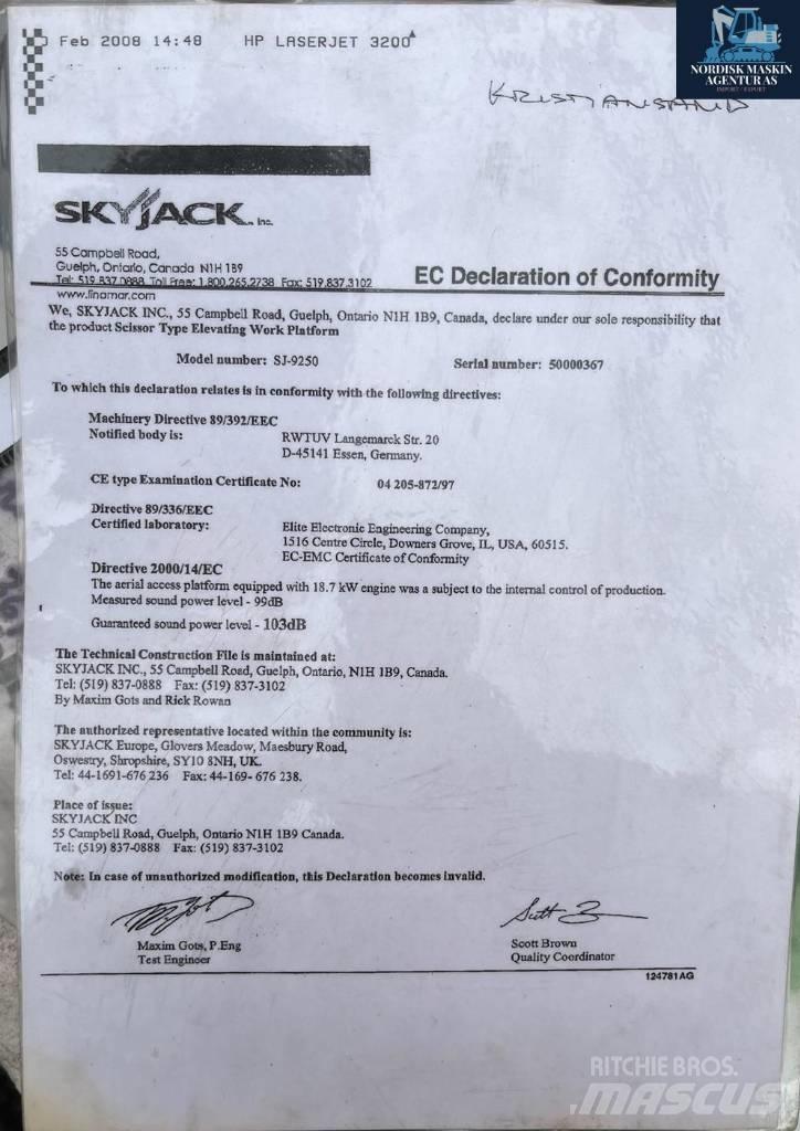 SkyJack 9250 Podnośniki nożycowe