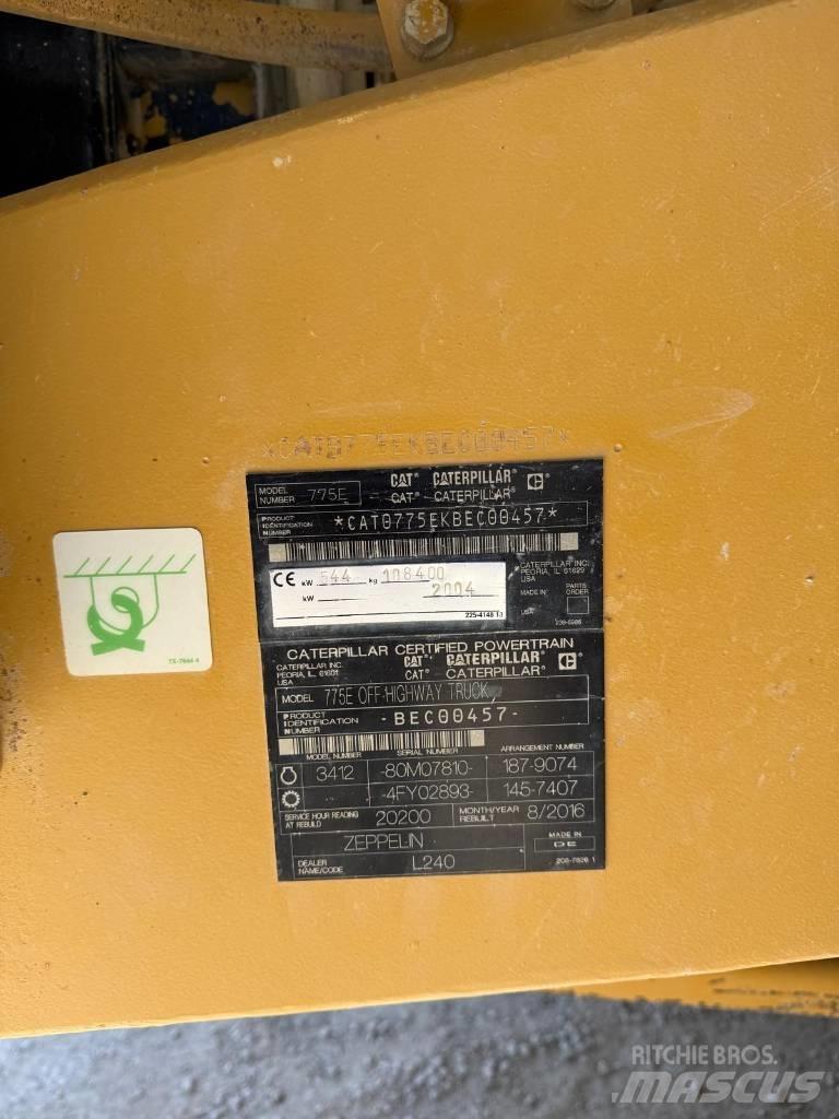 CAT 775 E Wozidła sztywnoramowe
