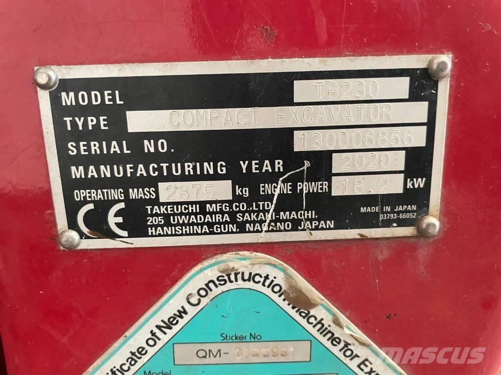 Takeuchi TB 230 Minikoparki