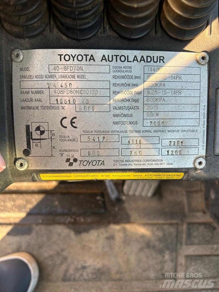 Toyota 40-8 FD 70 N Wózki Diesla