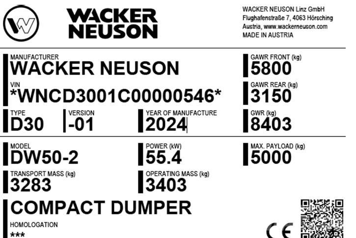 Wacker Neuson DW50-2 Wozidła kolebkowe