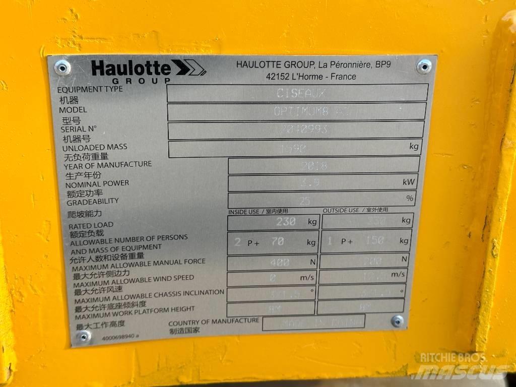 Haulotte OPTIMUM 8 Podnośniki nożycowe