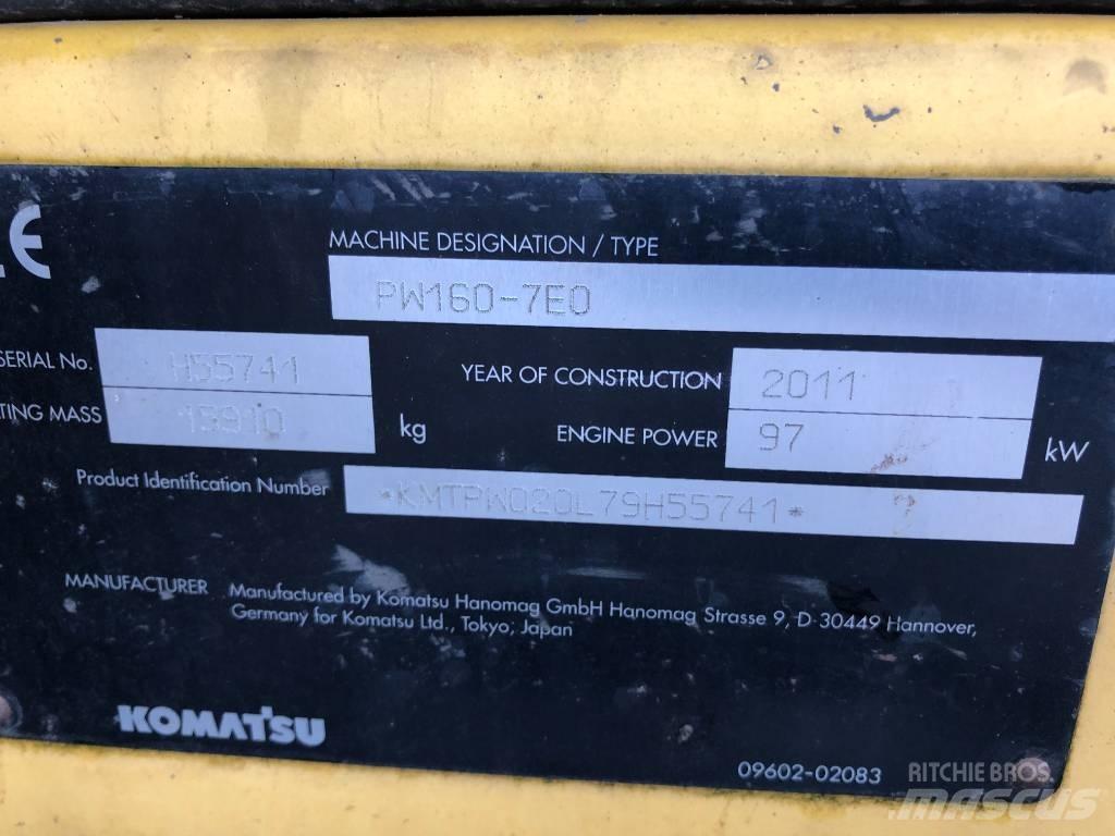 Komatsu PW160-7E0 Koparki kołowe