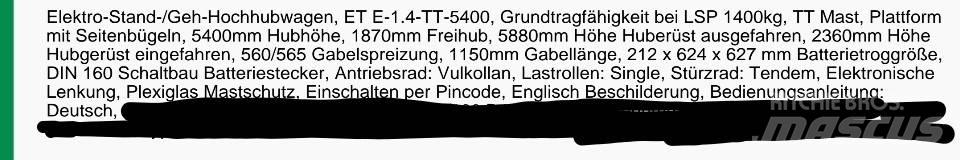 Crown ET40001.4 Wózki paletowe ręczne.
