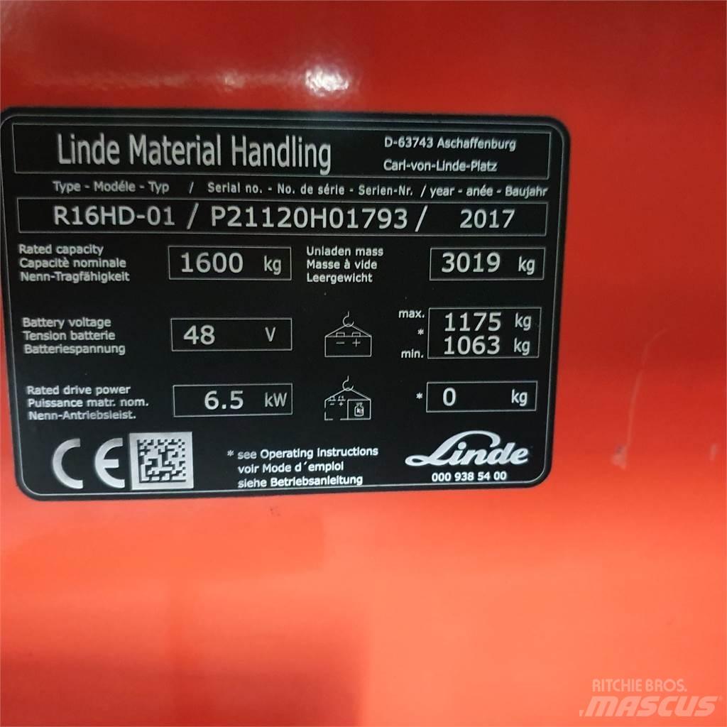 Linde R16HD Wózki widłowe wysokiego składowania