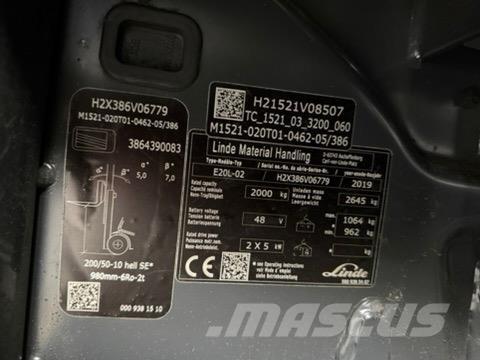 Linde E20L-02 Wózki elektryczne