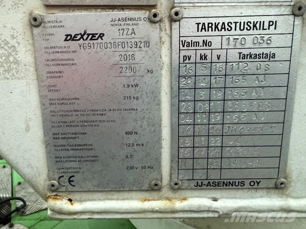 Dexter 17ZA Podnośniki na przyczepach