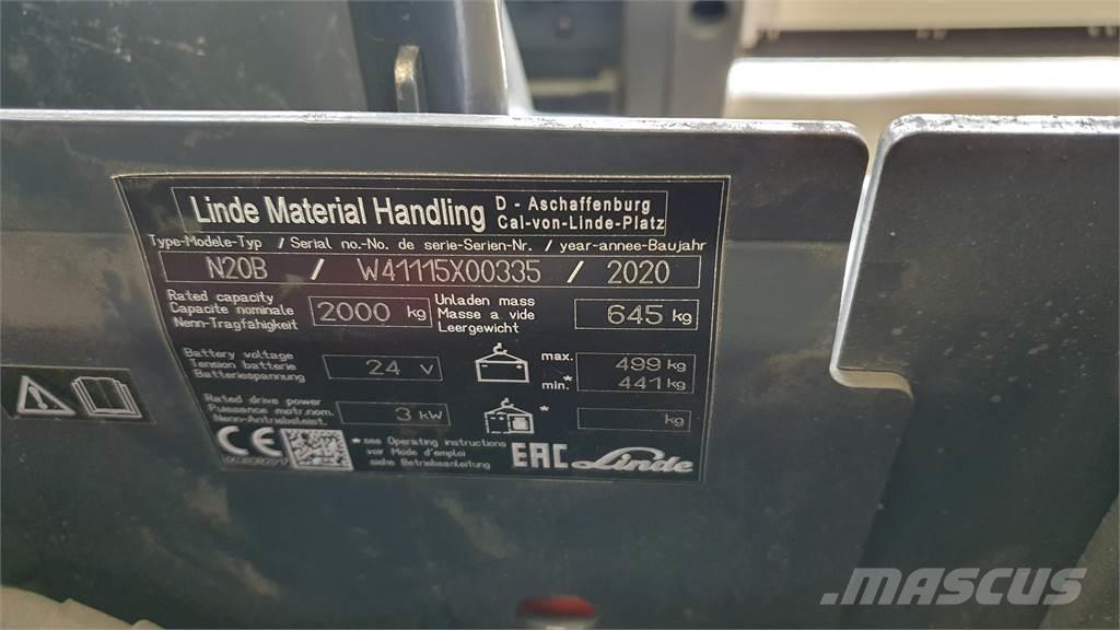 Linde N20B Wózki kompletacyjne nisko unoszące