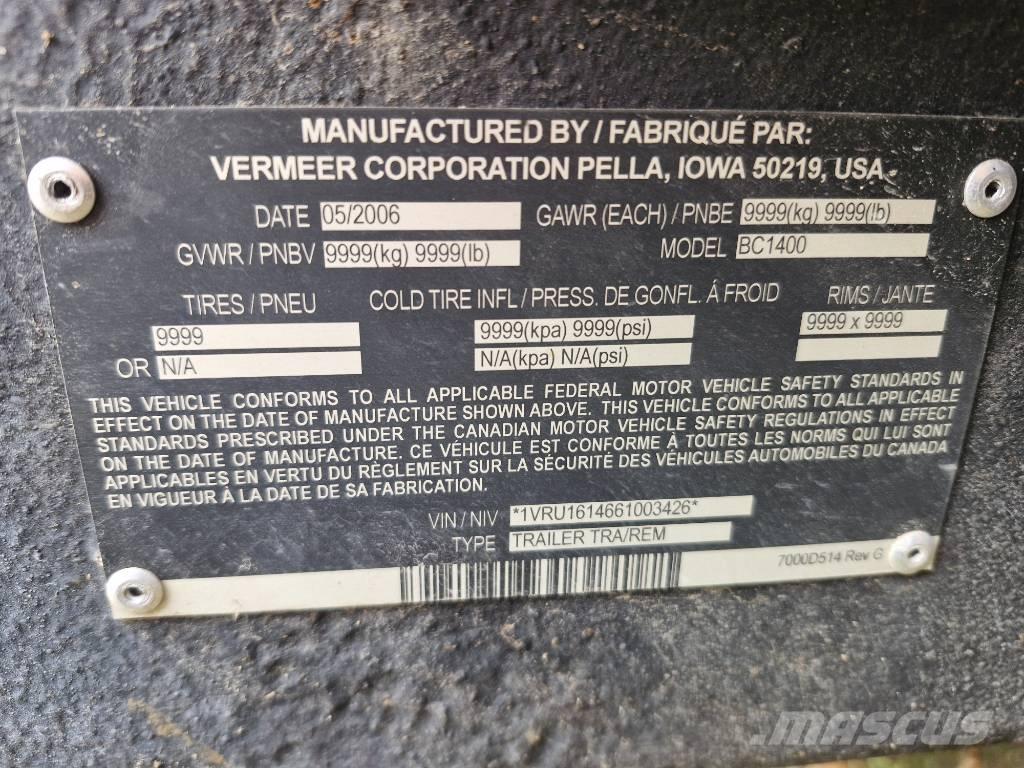 Vermeer BC1400 Rębaki