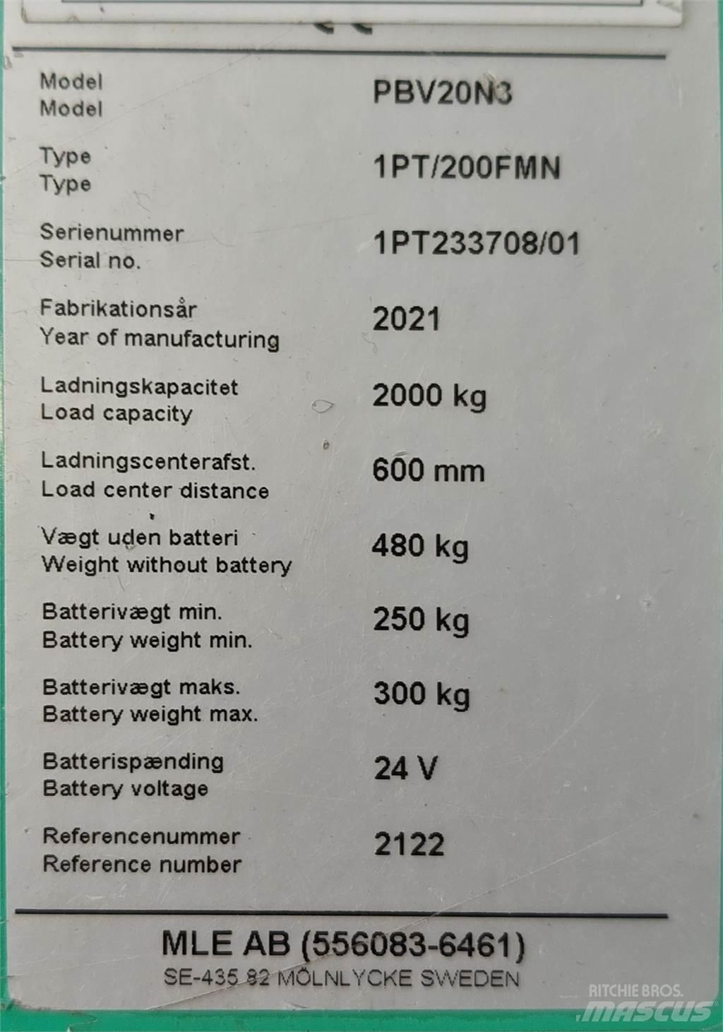 Mitsubishi PBV20N3 Wózki widłowe inne