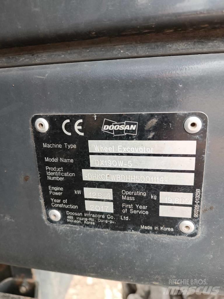 Doosan DX 190 W-5 Koparki kołowe