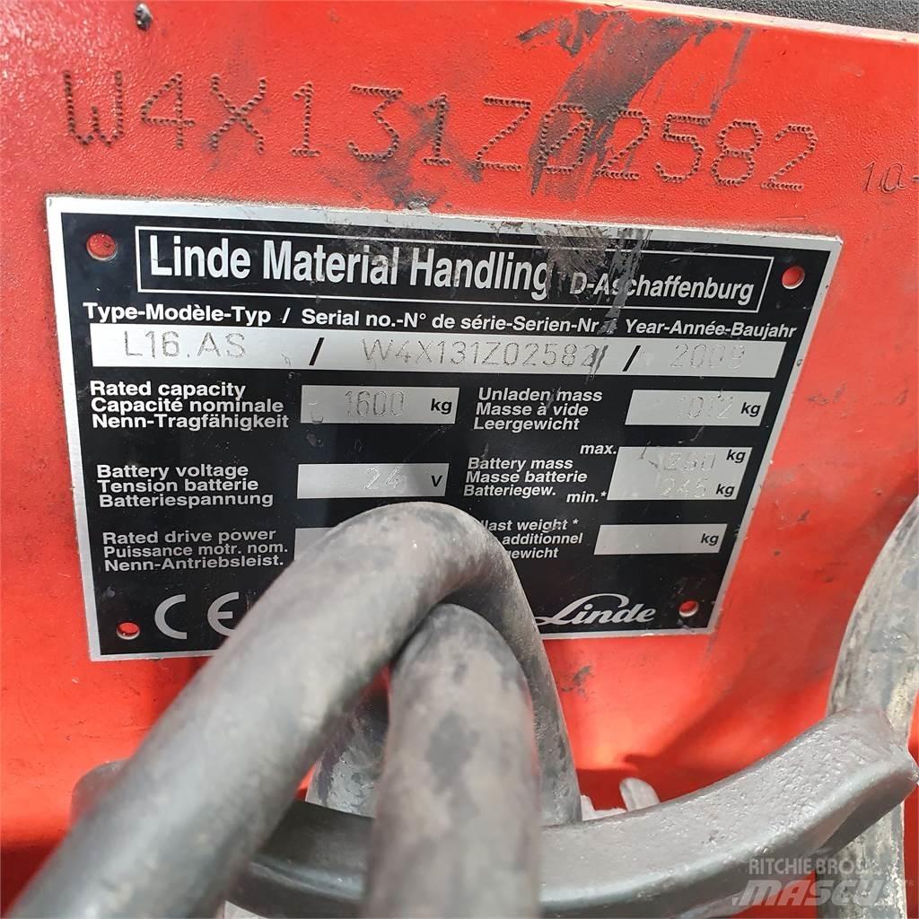 Linde L16AS Wózki widłowe unoszące z dyszlem