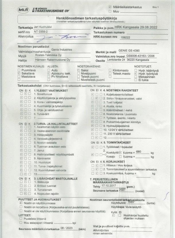 Genie GS 4390 Podnośniki nożycowe