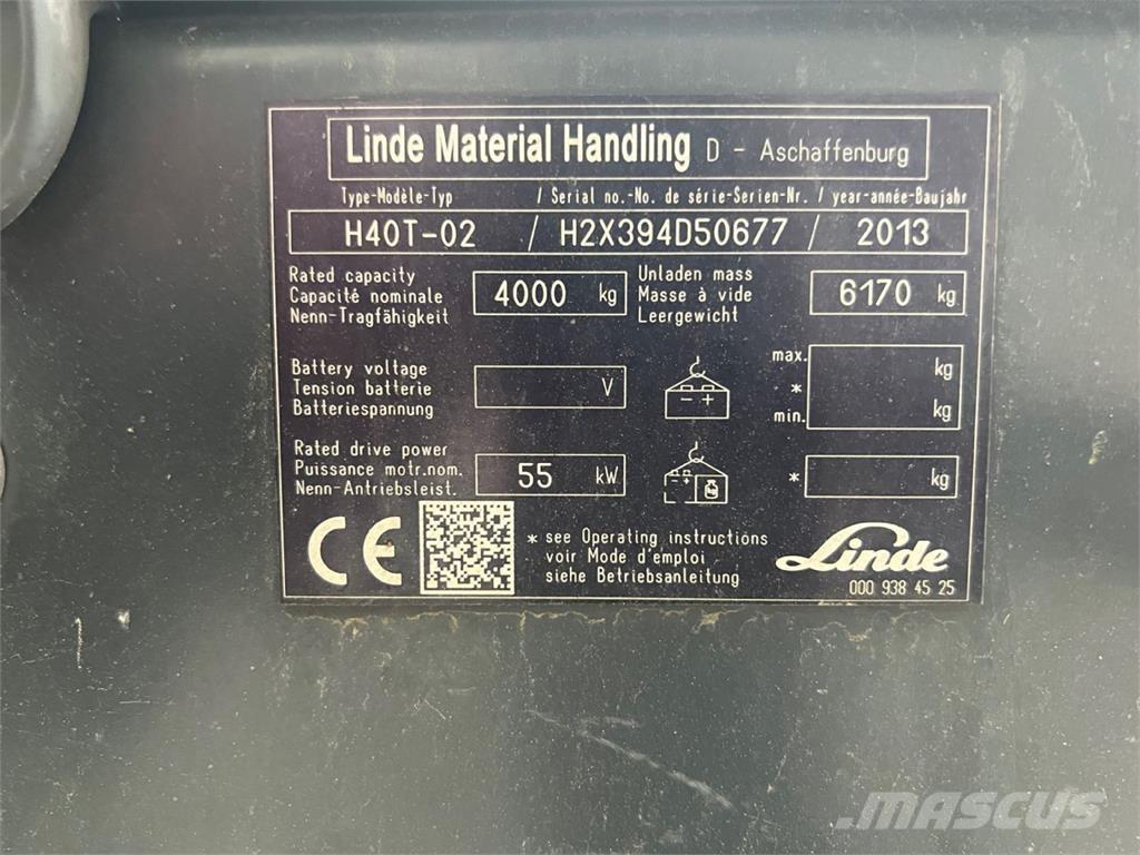 Linde H40T-02 Wózki LPG