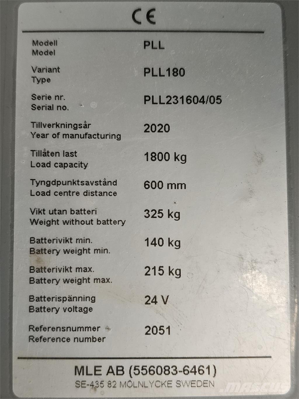 Atlet PLL180 Wózki widłowe unoszące z dyszlem