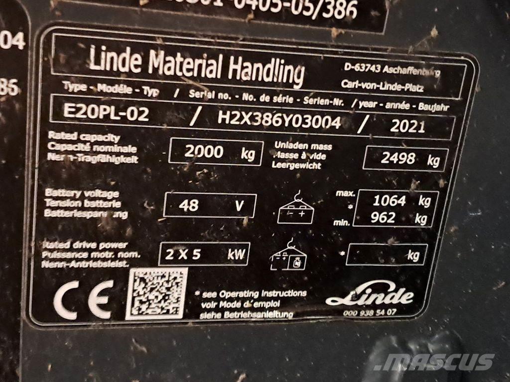 Linde E20PL-02 Wózki elektryczne