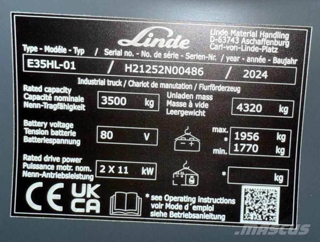 Linde E 35 Wózki elektryczne