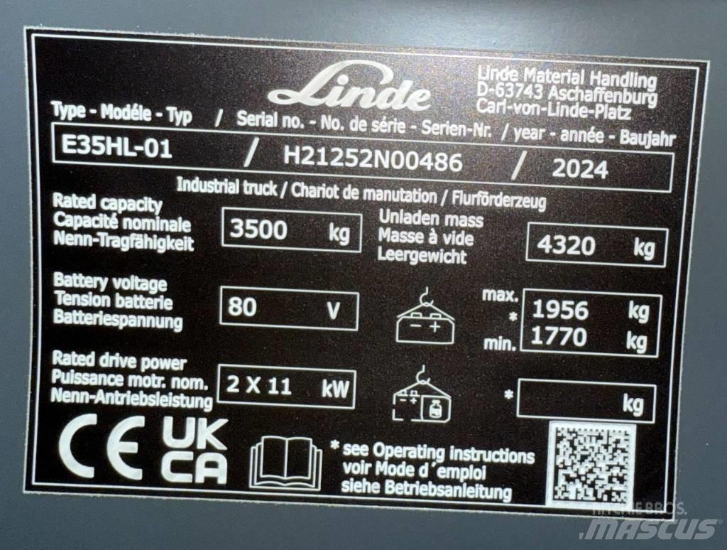 Linde E35HL/1252-01 Wózki elektryczne