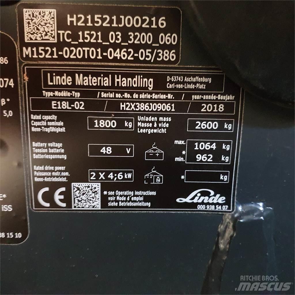 Linde E18L Wózki elektryczne