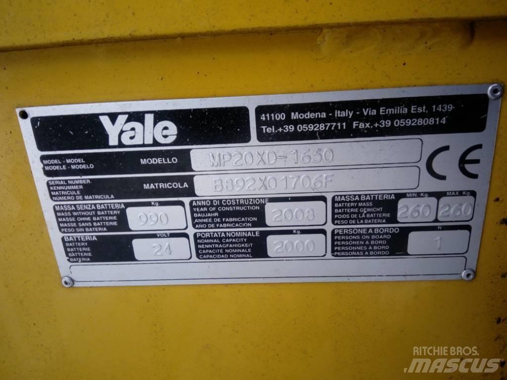 Yale MP 20 XD Wózki widłowe unoszące z platformą dla operatora