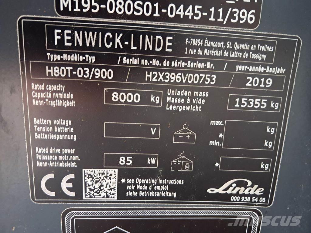 Linde H80T/03-900 Wózki LPG
