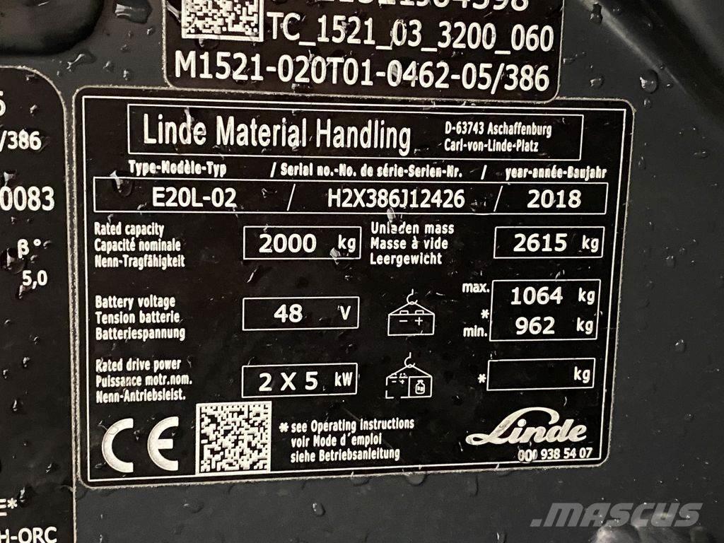 Linde E20L-02 Wózki elektryczne