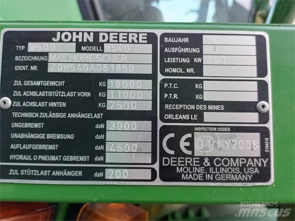 John Deere W540 Kombajny zbożowe