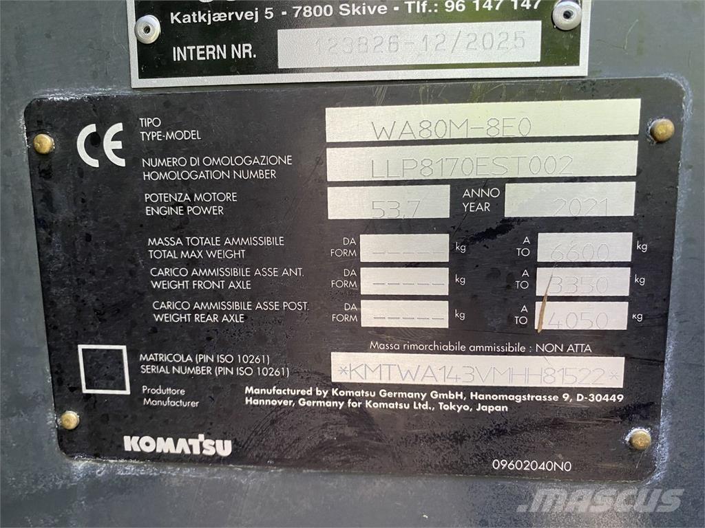 Komatsu WA80M-8EO Ładowarki wielofunkcyjne