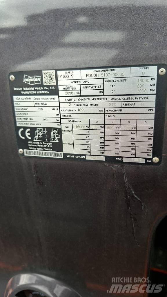 Doosan D160S-9 Wózki Diesla