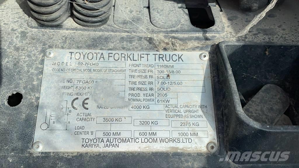 Toyota 02-7 FG 40 Wózki LPG