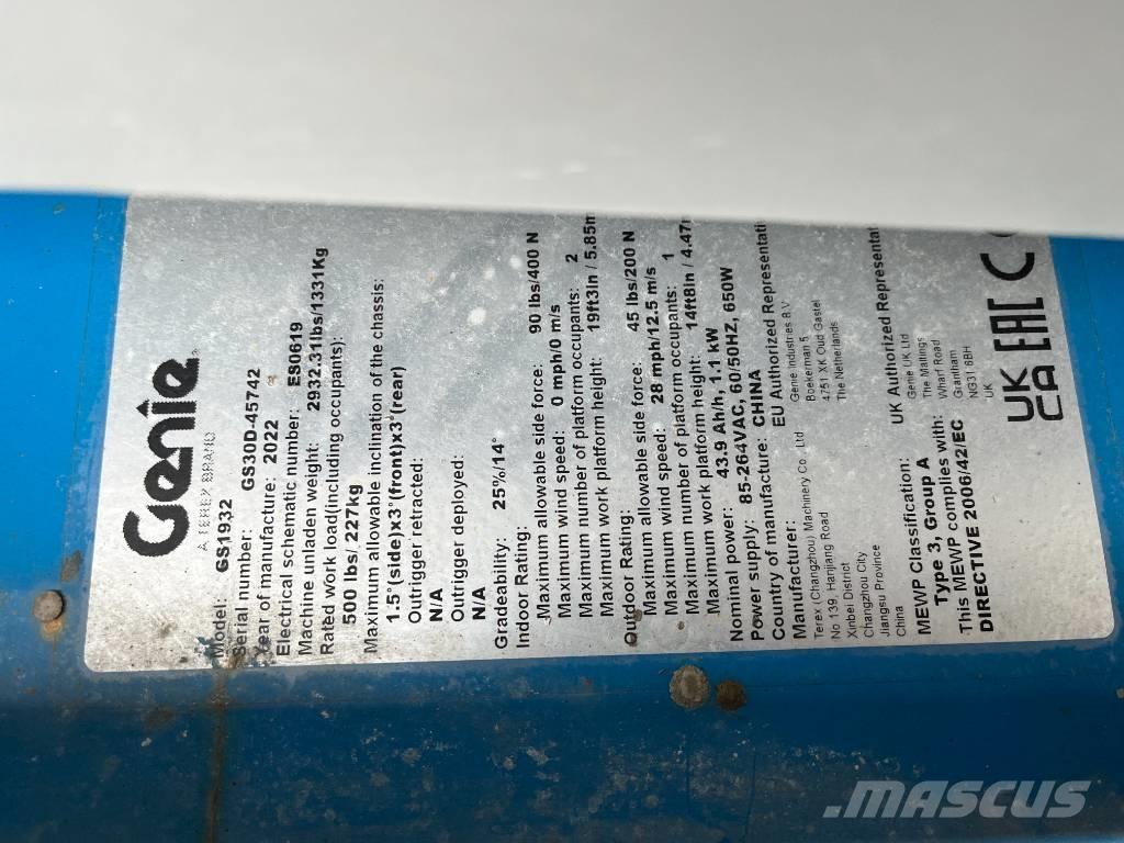 Genie GS 1932E-Drive Podnośniki nożycowe