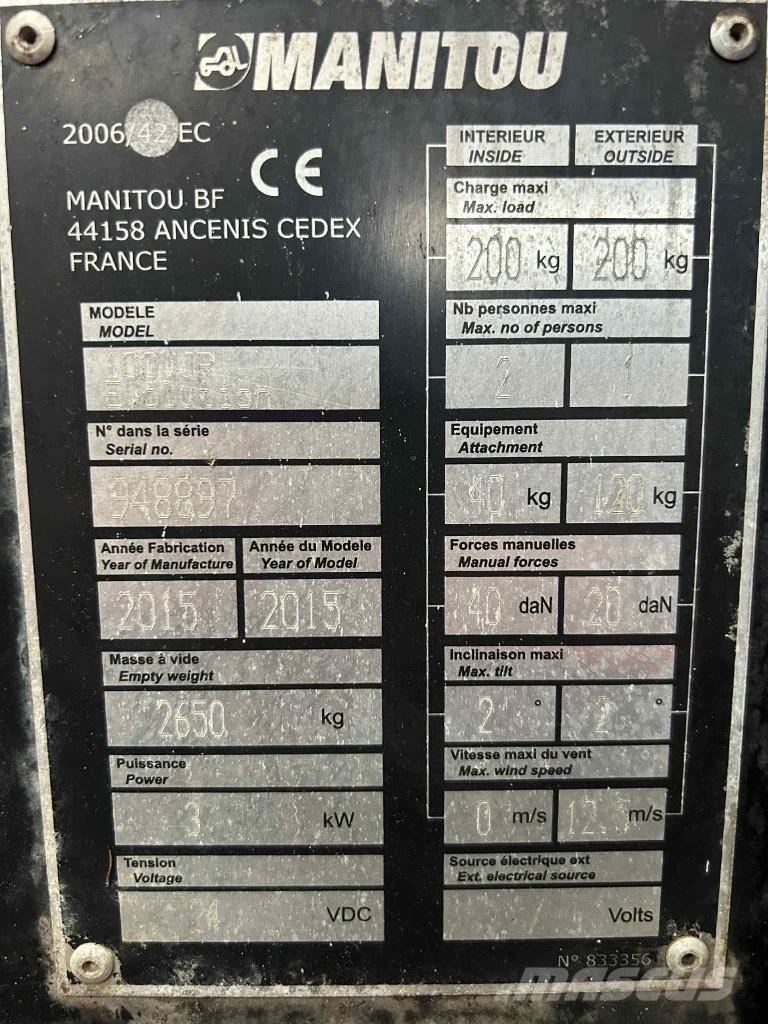 Manitou 100 VJR Podnośniki masztowe
