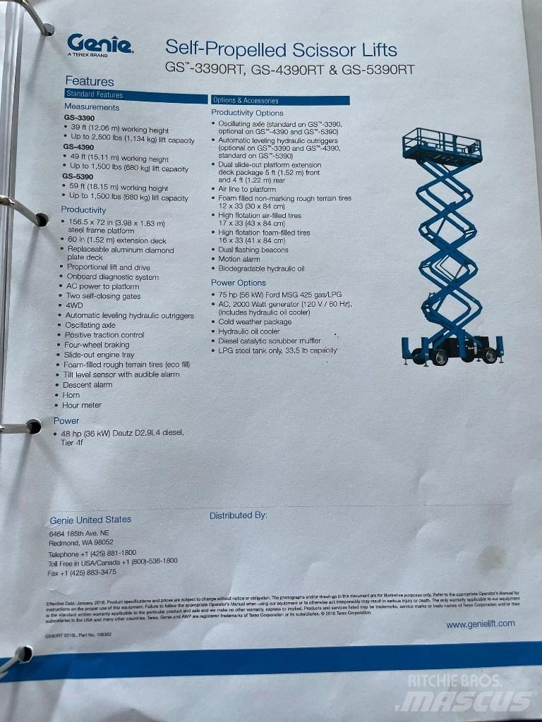 Genie GS 5390 RT Podnośniki nożycowe